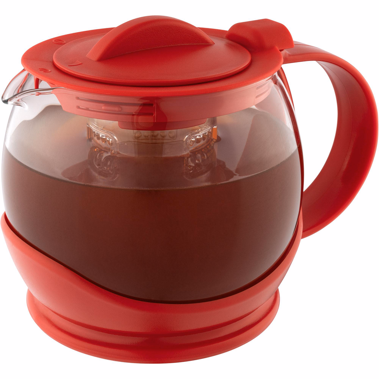 Cafe Ole 1.2L Red Shut Off Infuser Teapot