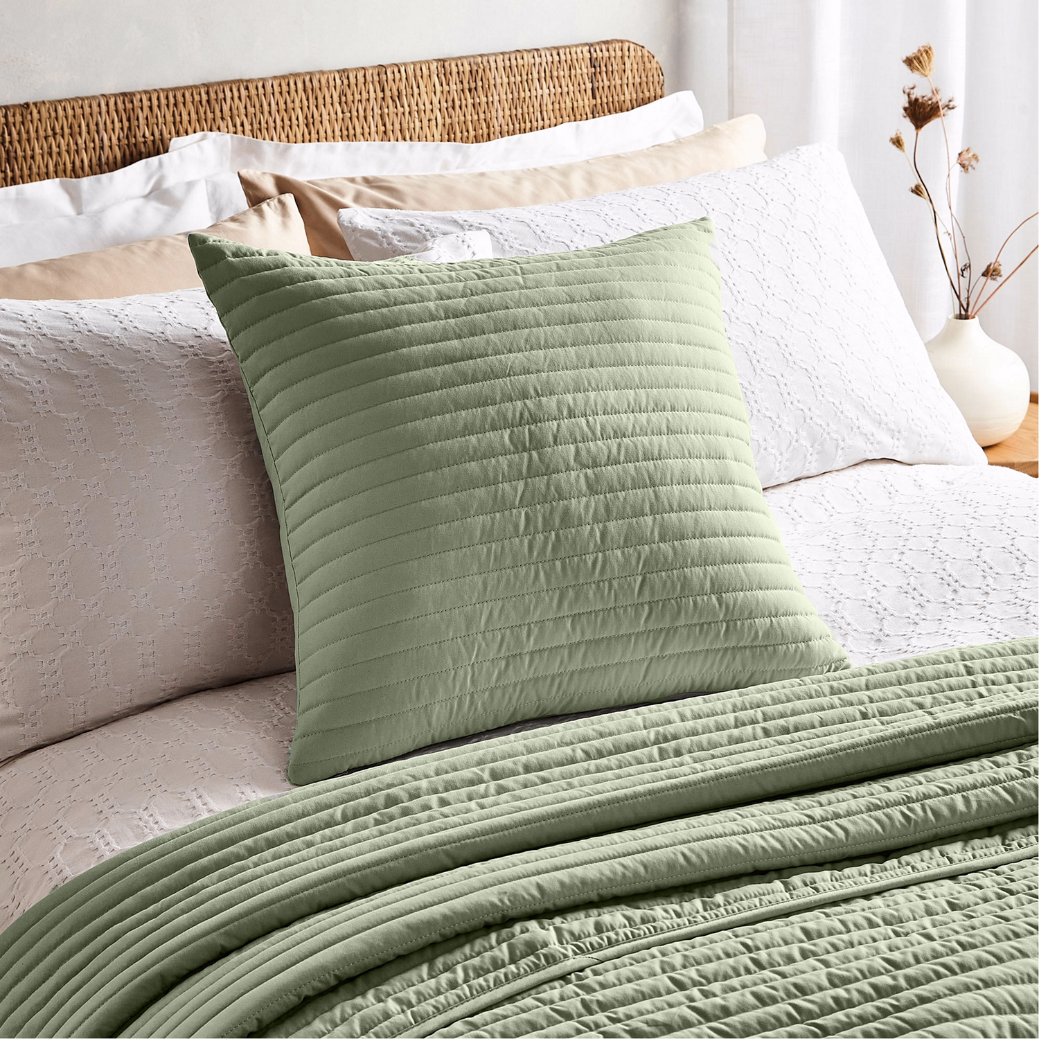 Quilted Cushion Sage