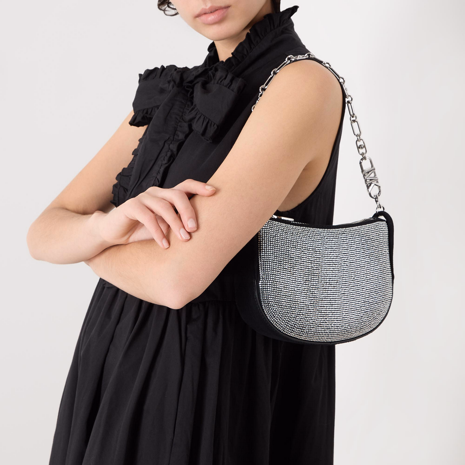 Kendall Rhinestone-Embellished Shoulder Bag