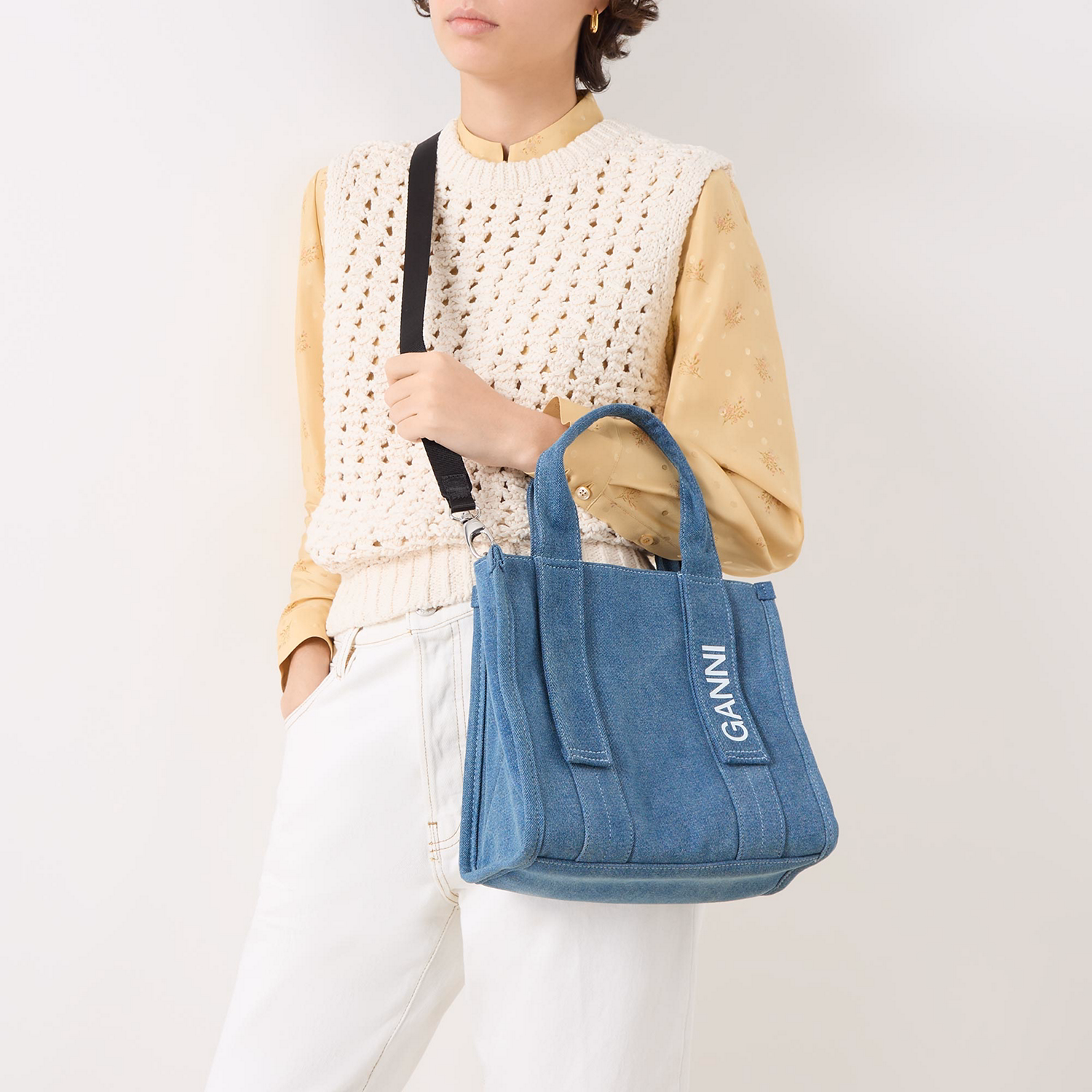 Tech Denim Small Tote Bag