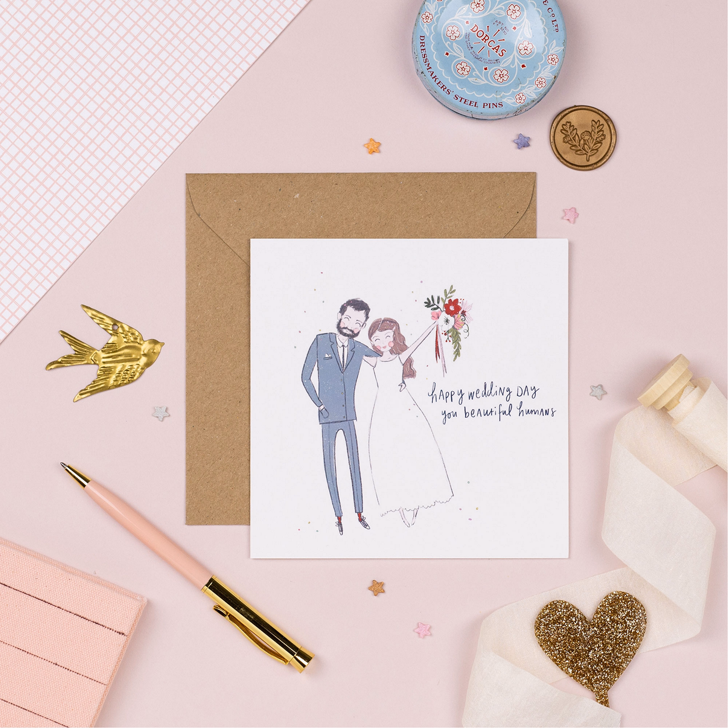 Mr & Mrs Wedding Greetings Card