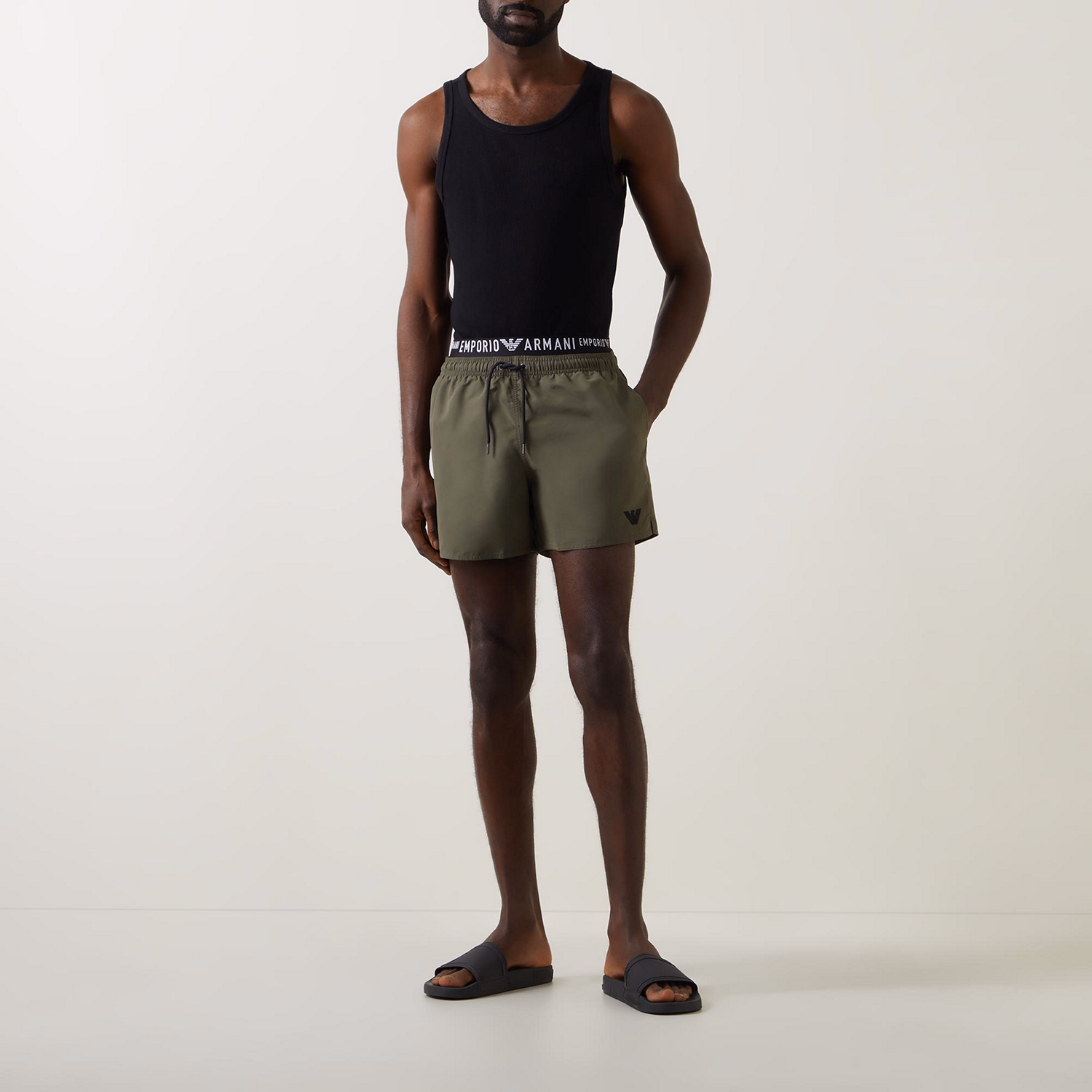 Double-Waistband Swim Shorts