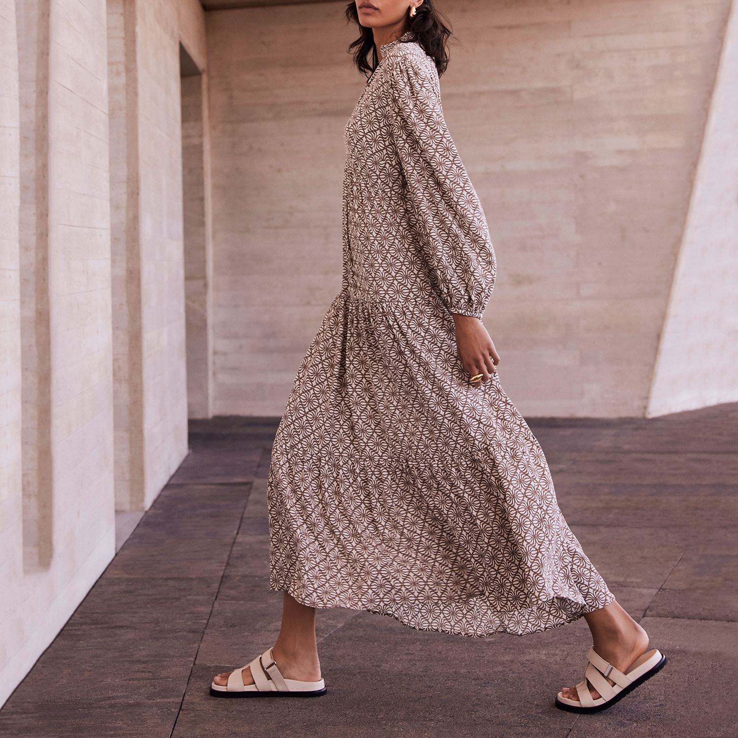 Printed Tiered Dress