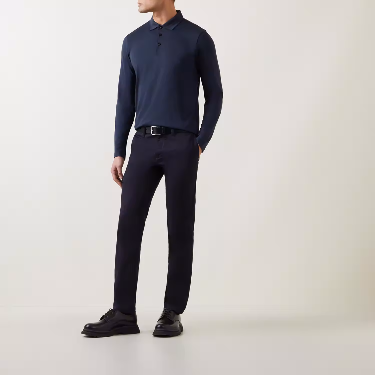 Pleins Long-Sleeved Polo Shirt