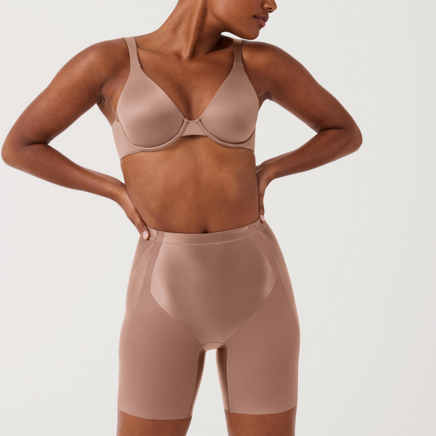 Shaping Satin Medium Control Booty-Lifting Mid-Thigh Shorts