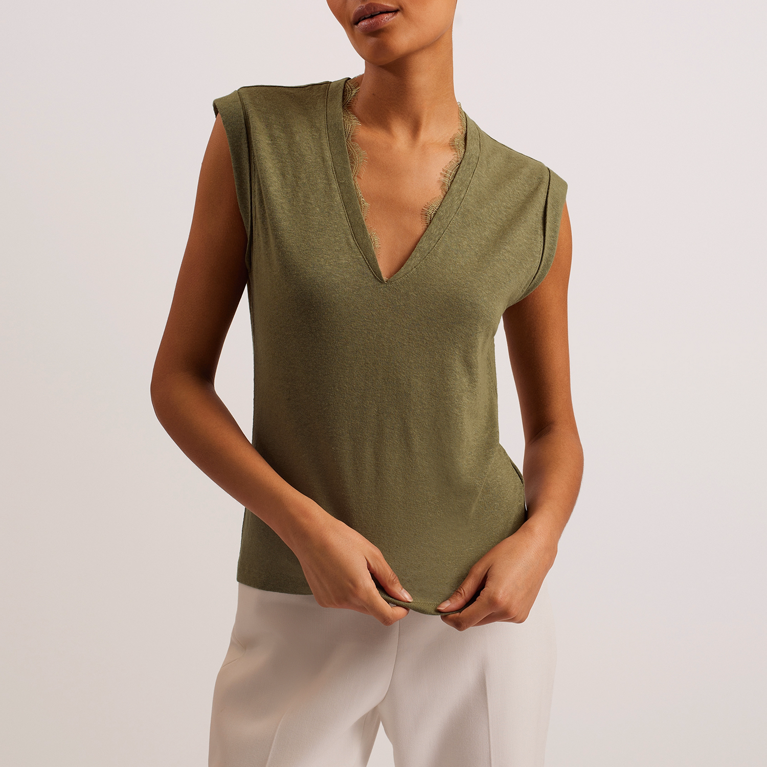 Effiy Lace-Trim Tank Top