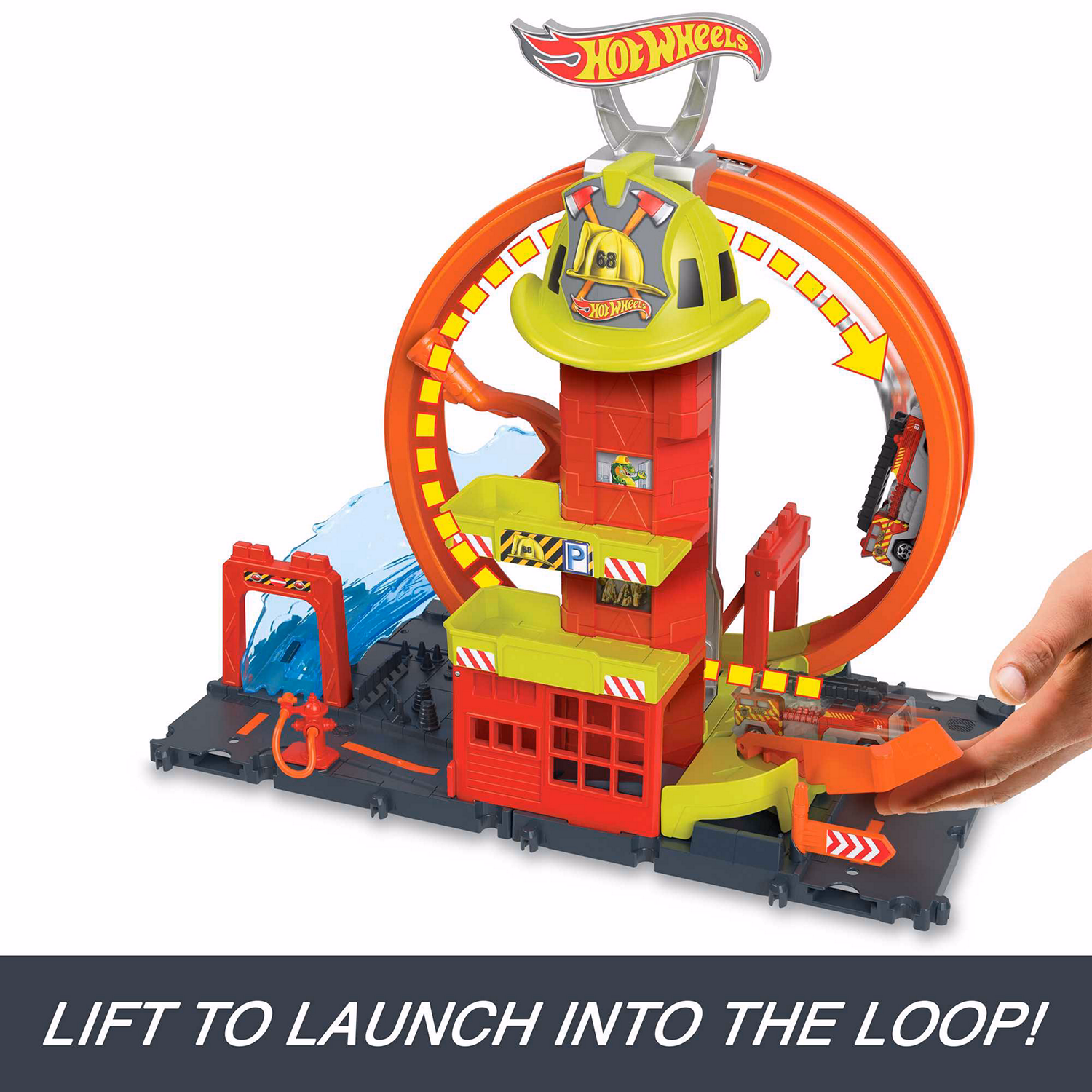 Hot Wheels City Super Loop Fire Station Playset