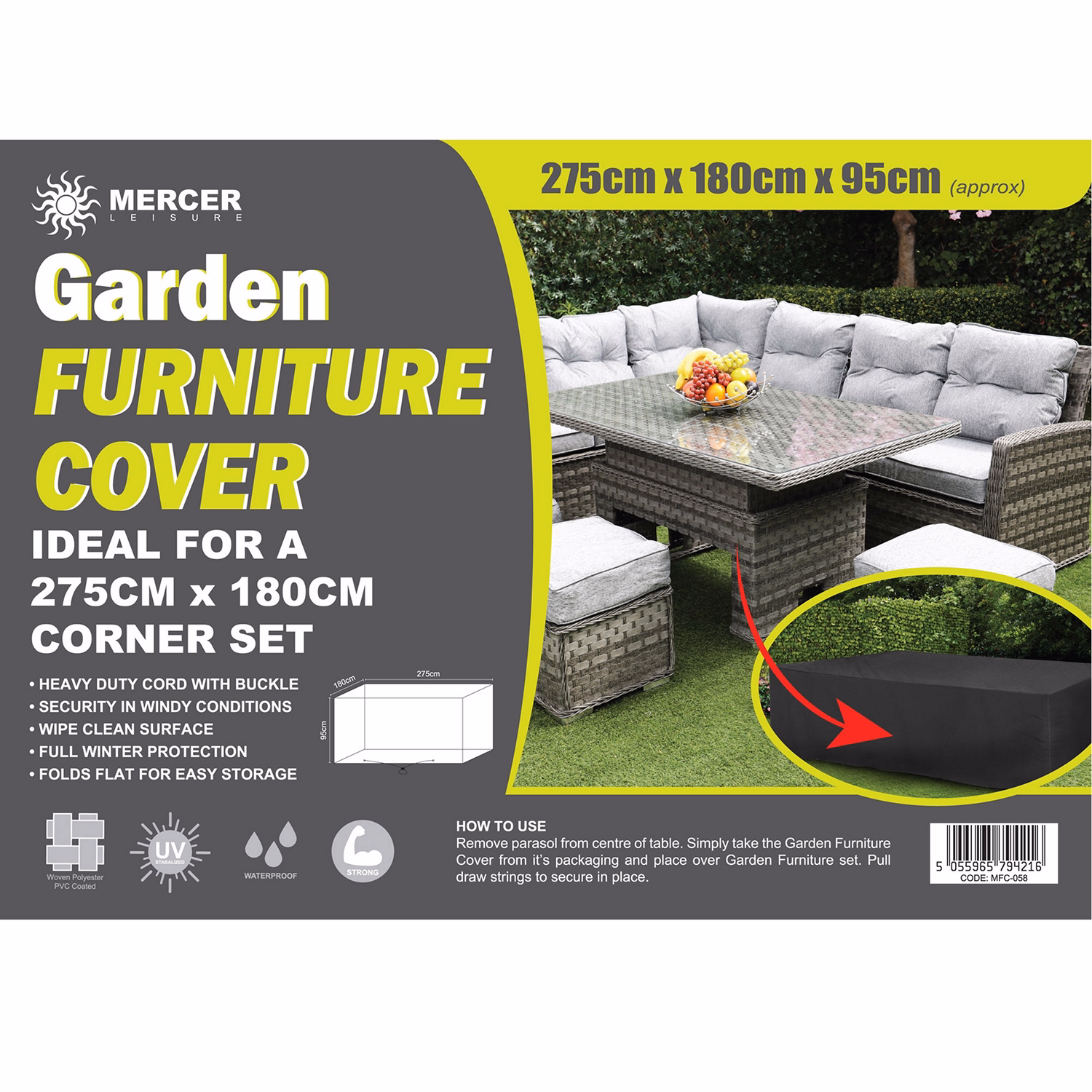 Protective Cover 275x180cm Corner Furniture Sets