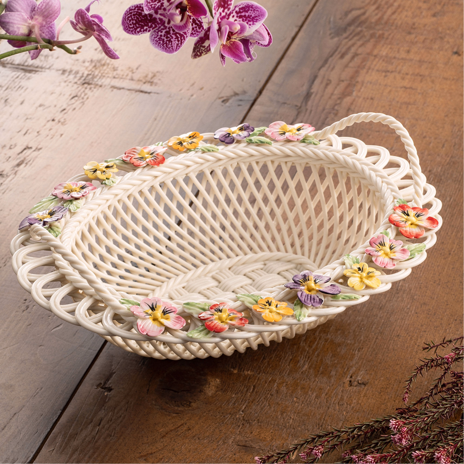 Pansy Oval Basket