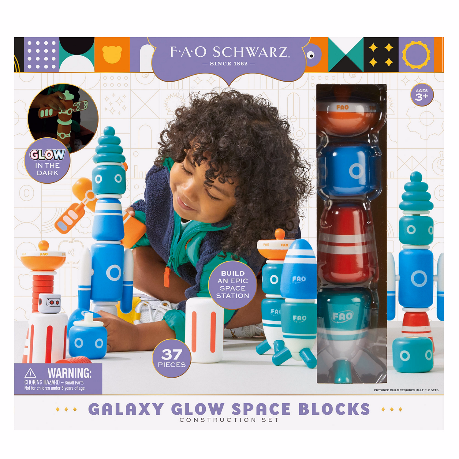 Galaxy Glow Space Blocks Construction Set