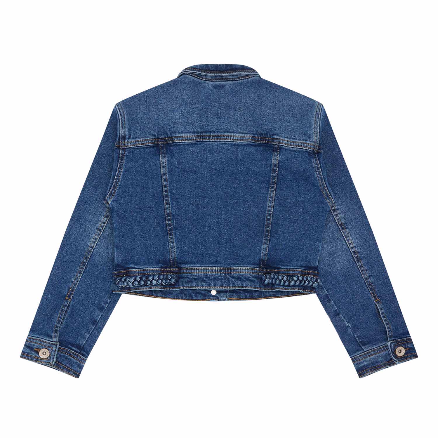 Braid-Detailed Denim Jacket