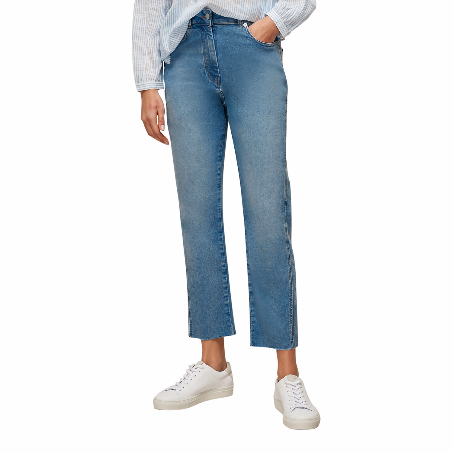 Slim Fray Detail Jeans