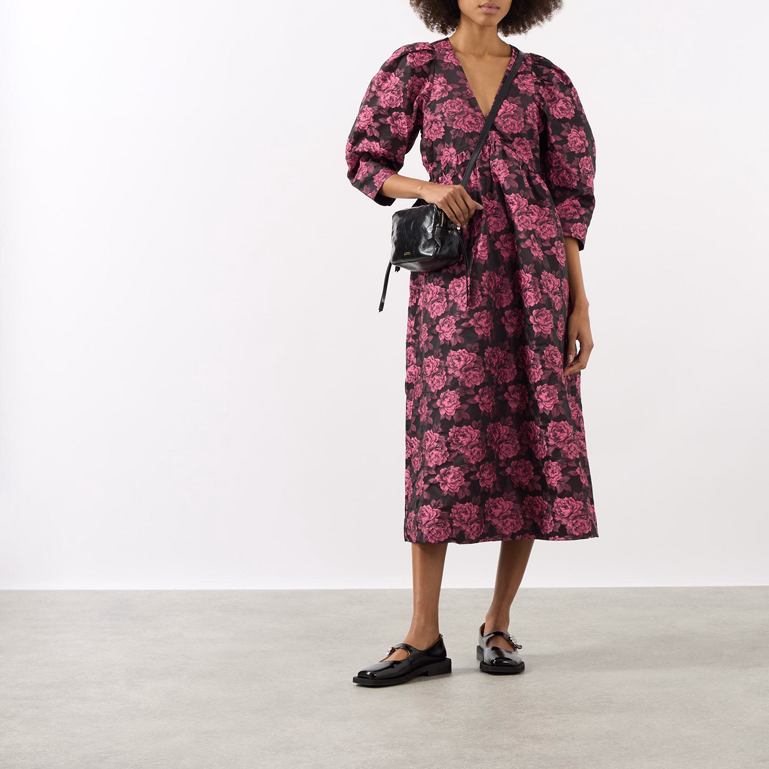 Botanic Jacquard Flared Dress