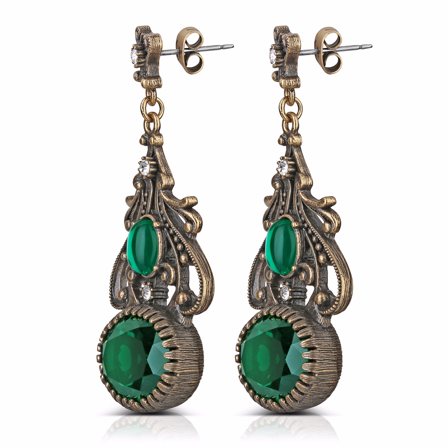 Green Stone FOB Earrings