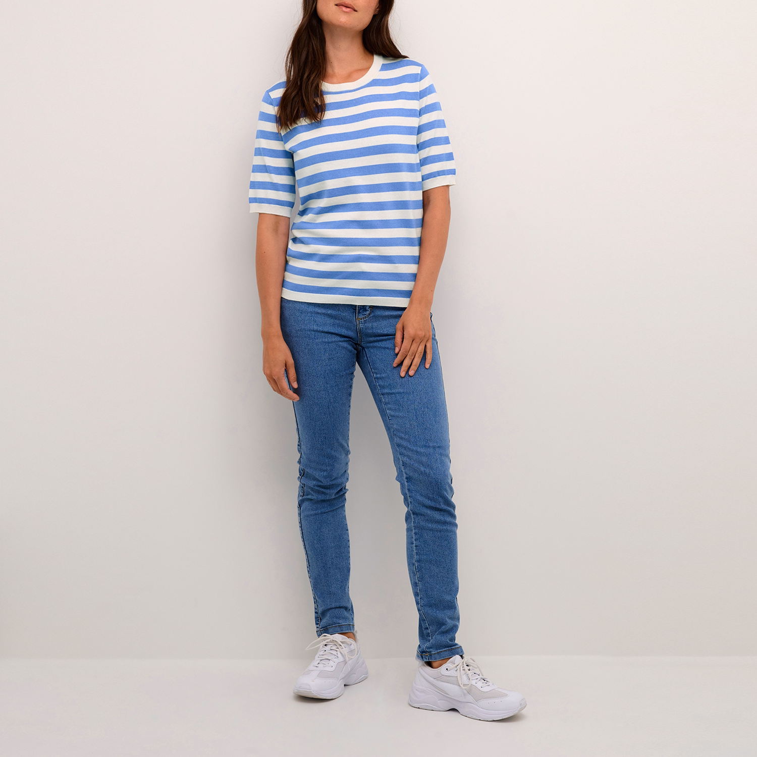 Lizza Striped Knit T-Shirt