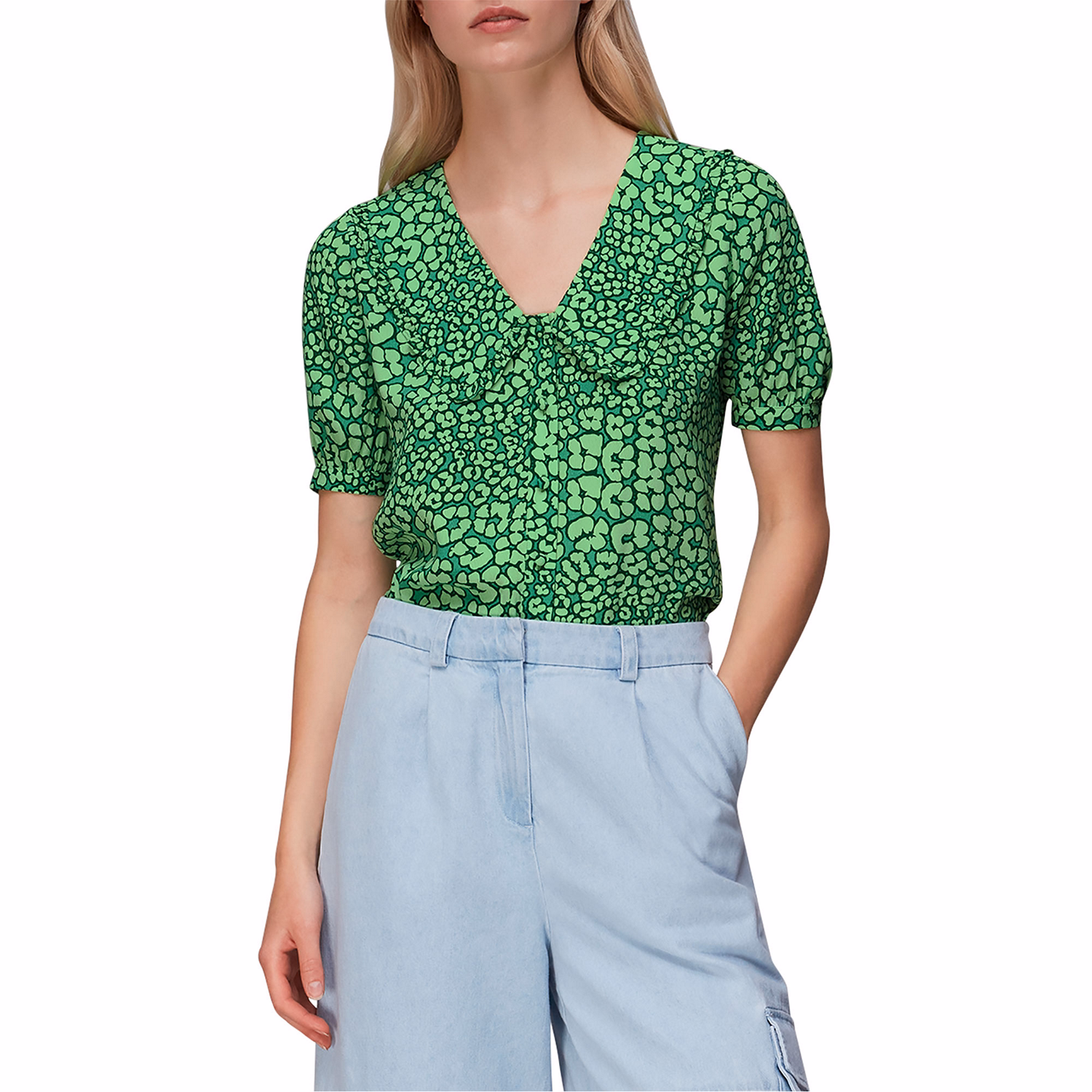 Leopard Petals Collar Top