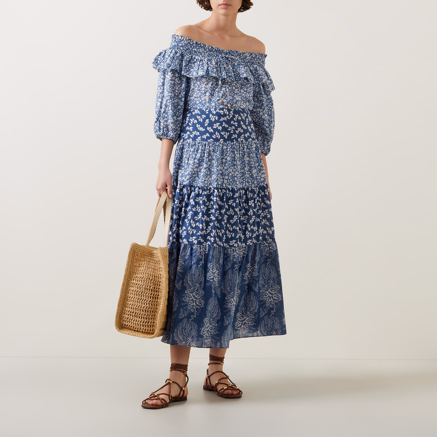 Floral Print Off-the-Shoulder Blouse