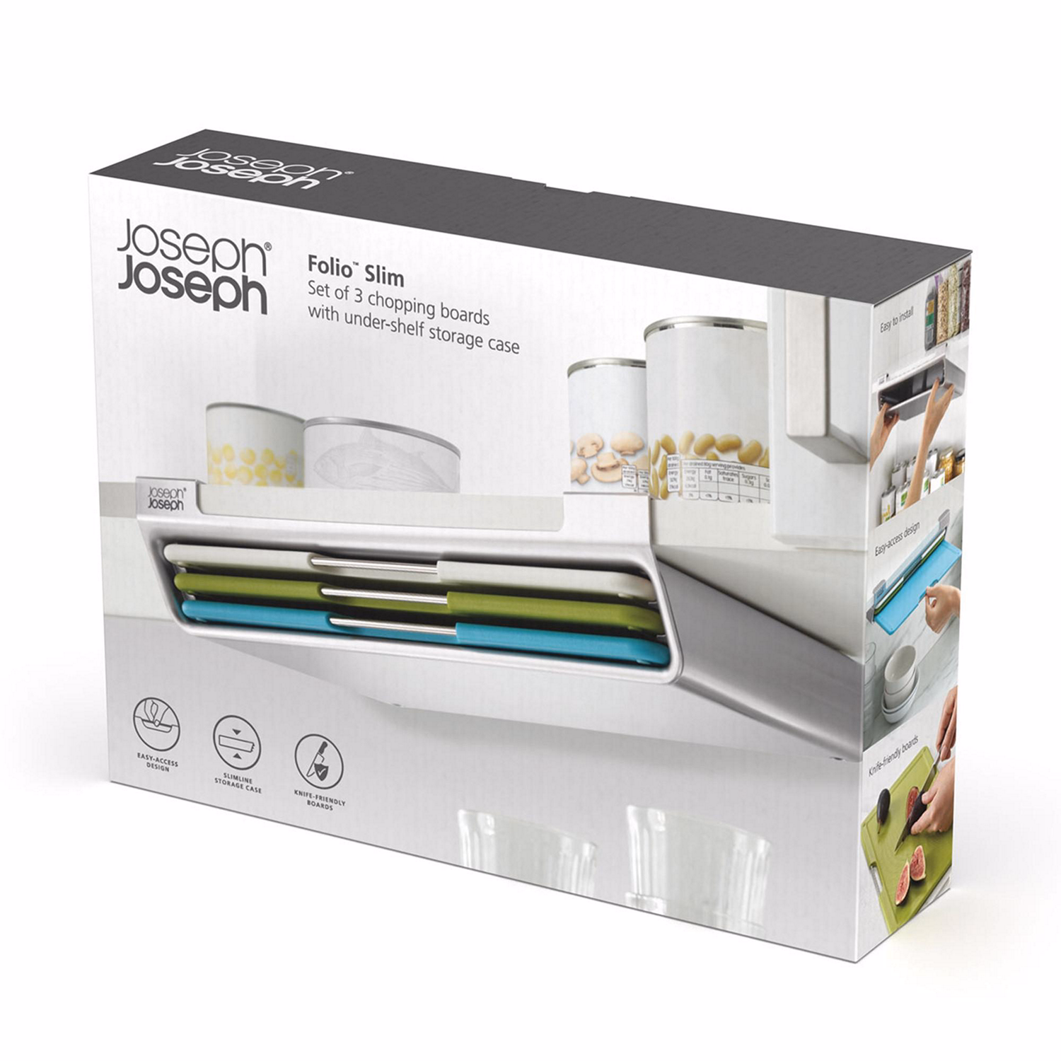 Folio? Slim Three-Piece Under-Shelf Chopping Board Set