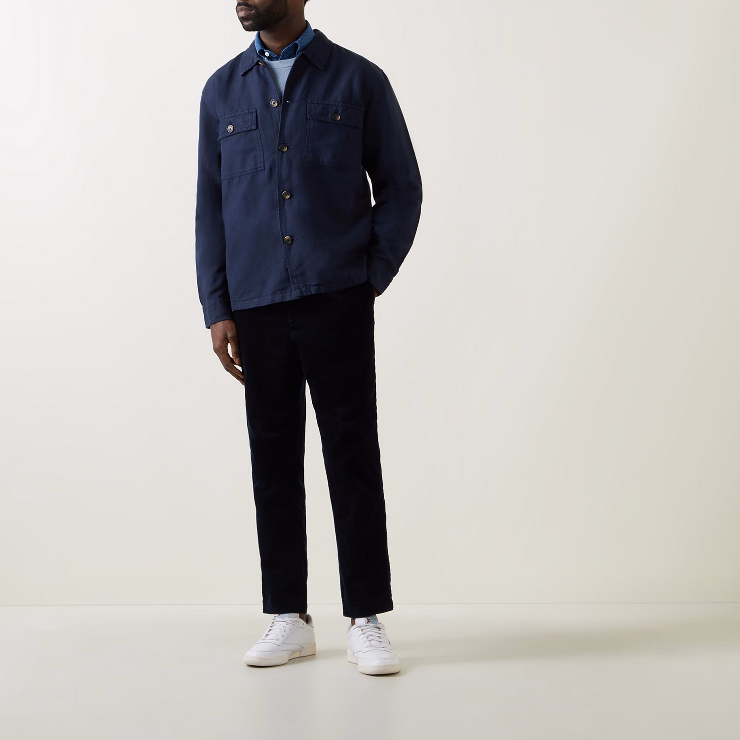 Twill Pocket-Detail Overshirt