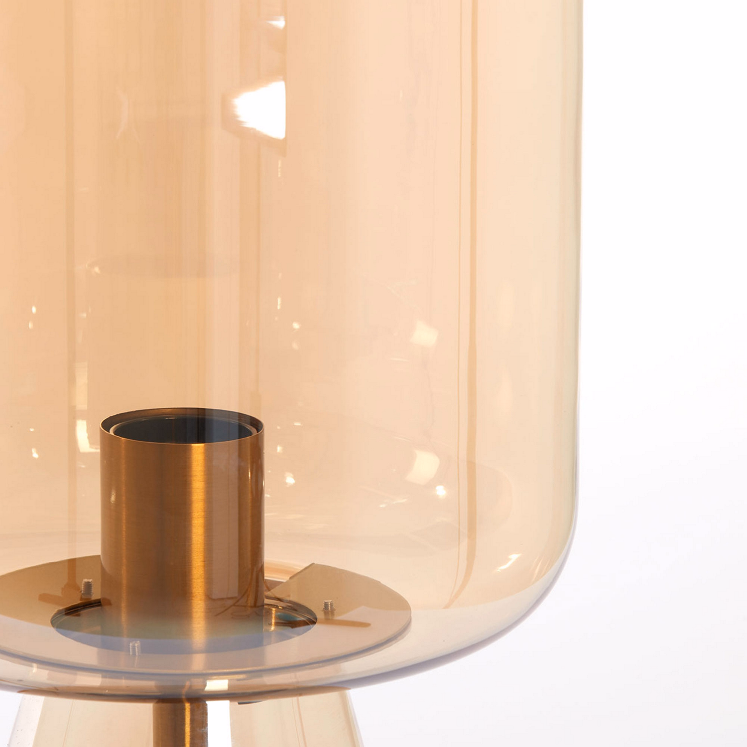 Lotta Lamp 32cm Gold + Amber Glass