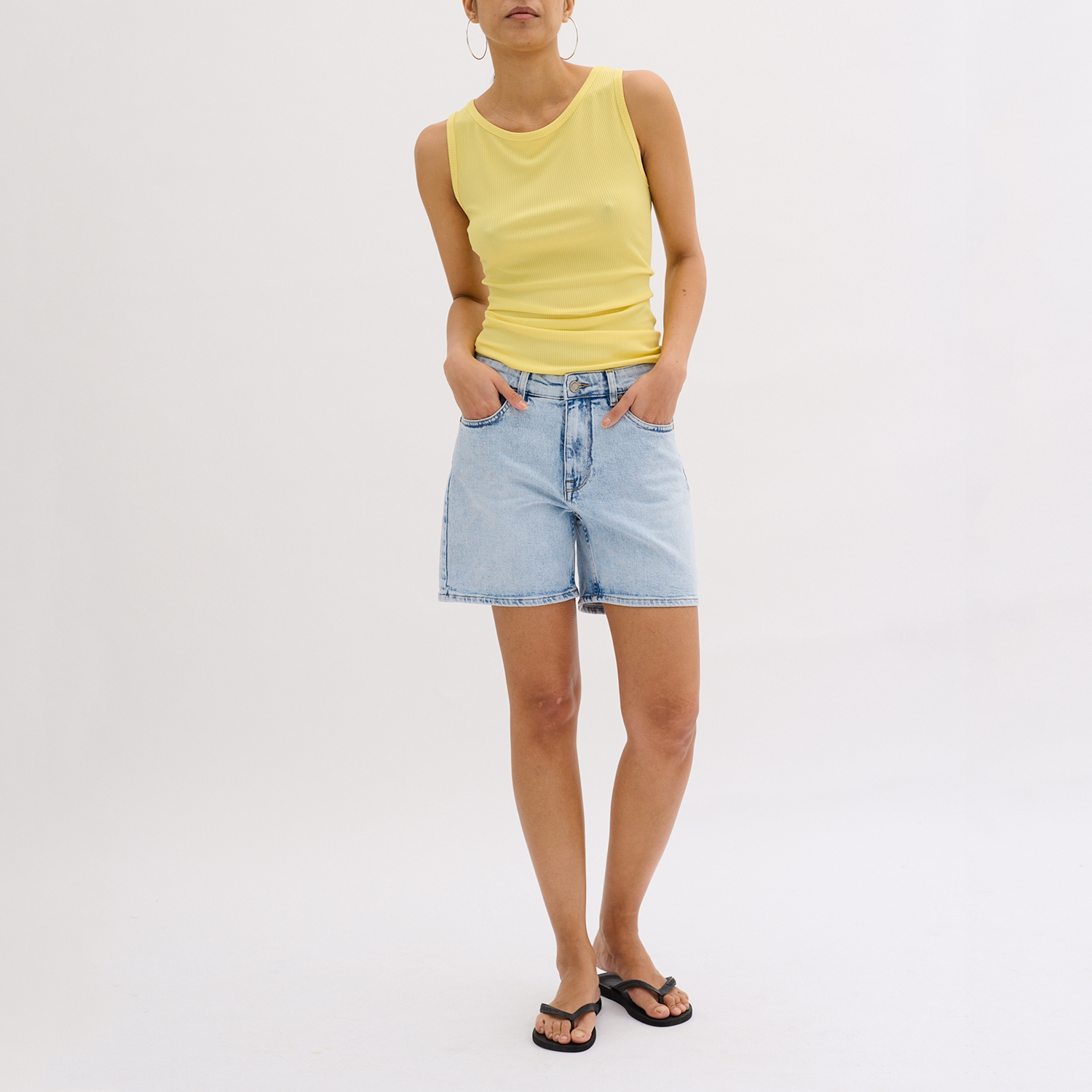 Lucy High-Rise Wide Leg Denim Shorts