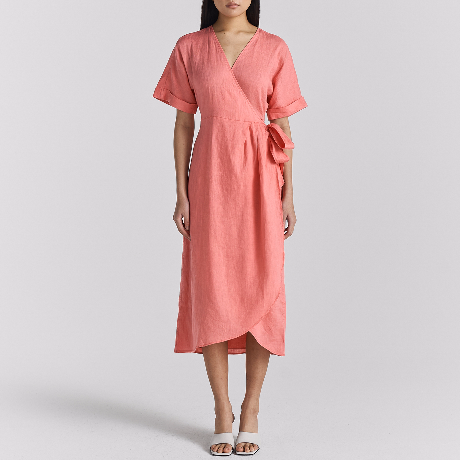 Mya Linen Wrap Dress