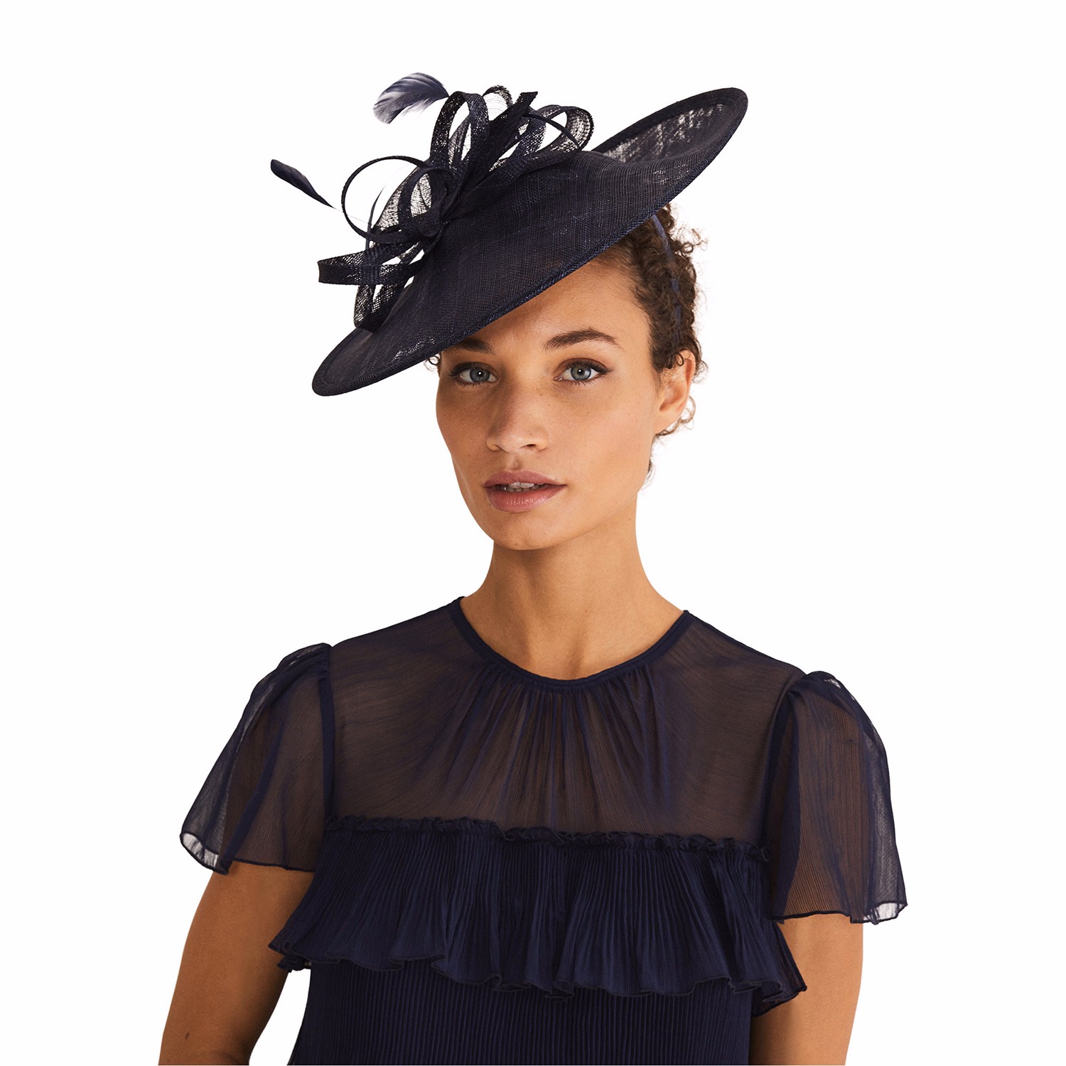 Feather-Detailed Disc Fascinator