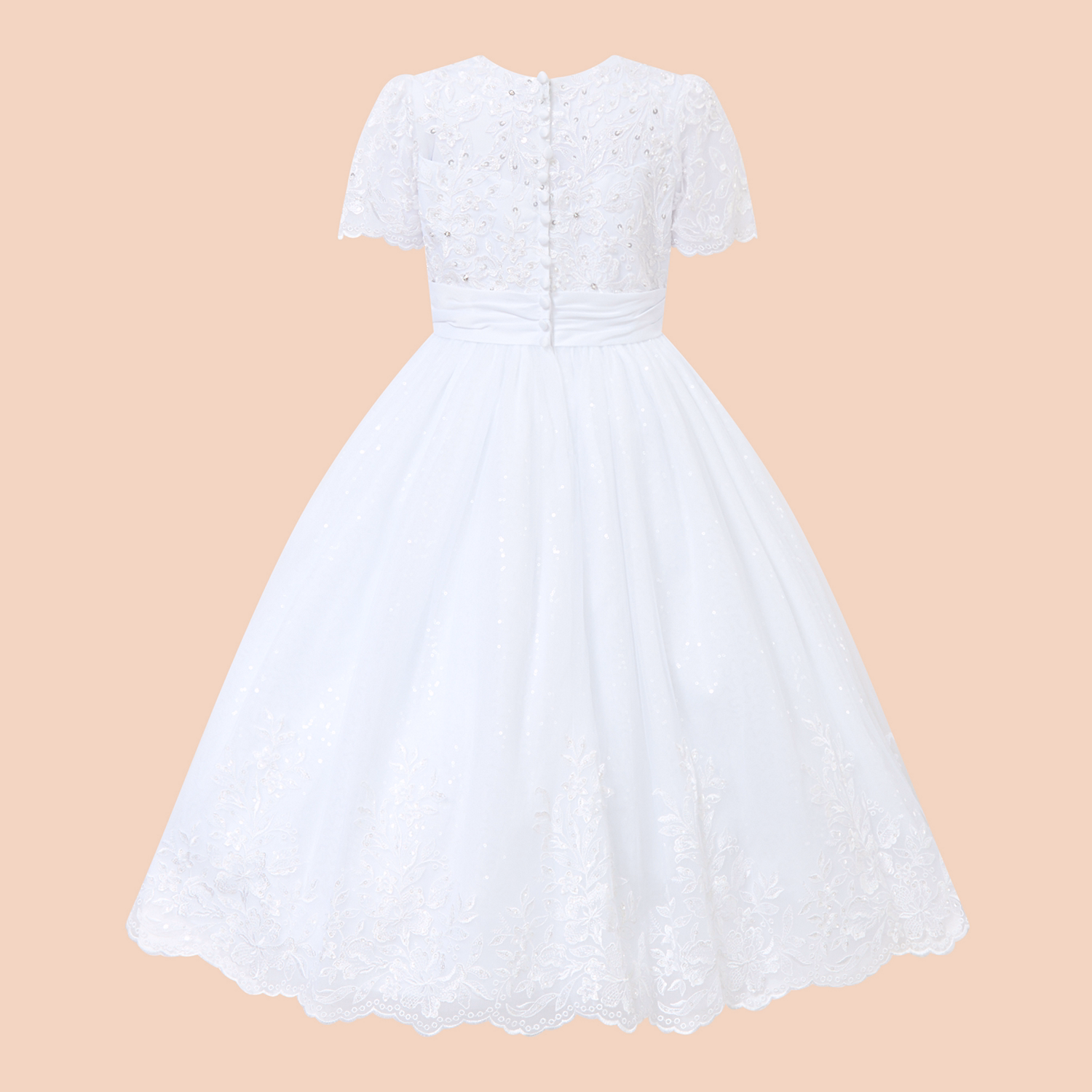 Sparkle-Embellished Communion Dress