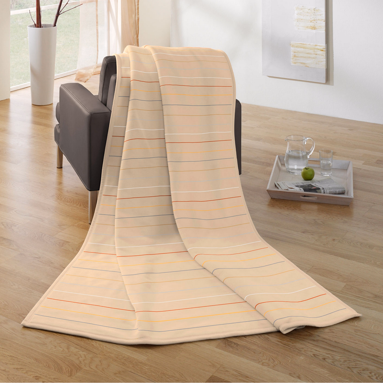 Stripe Blanket Natural 140x180cm