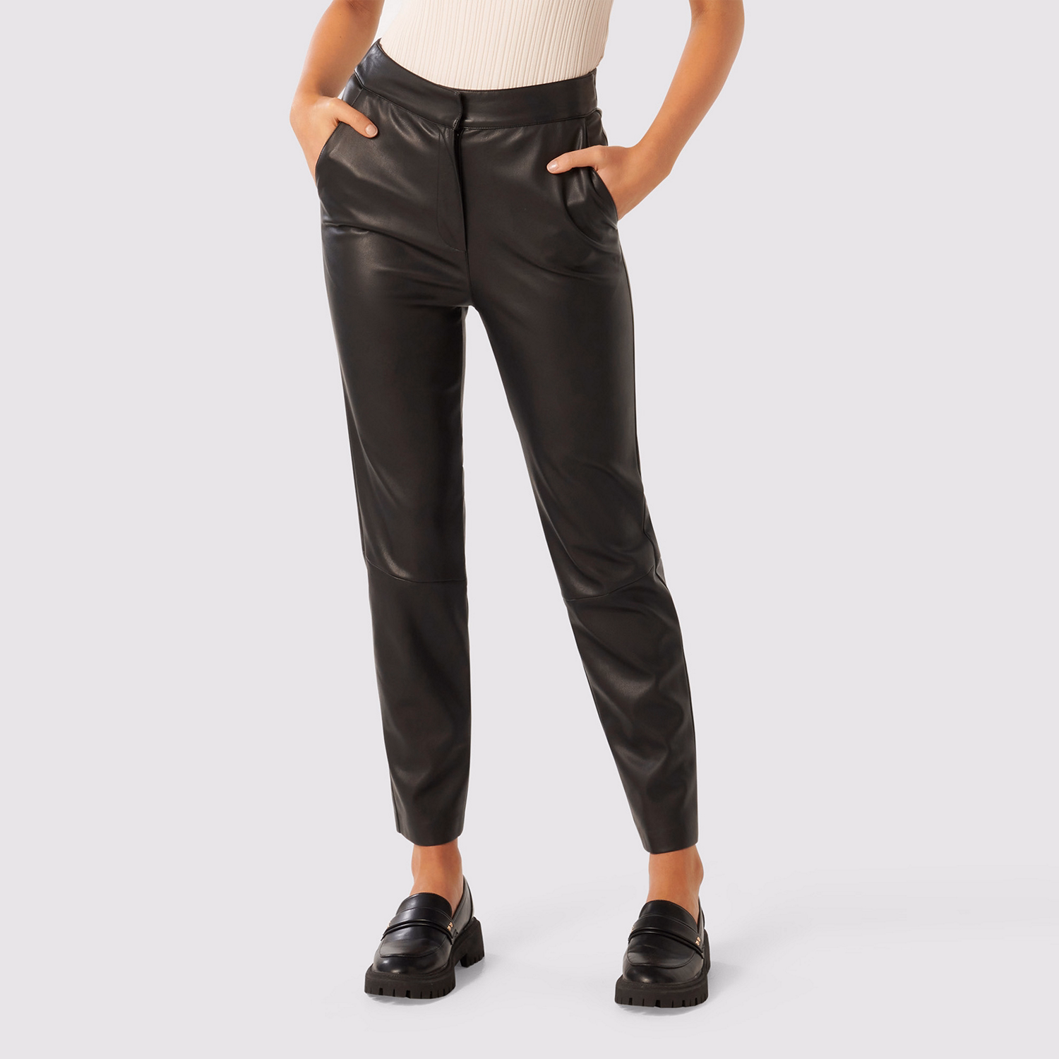 Alexis PU Slim Leg Trousers