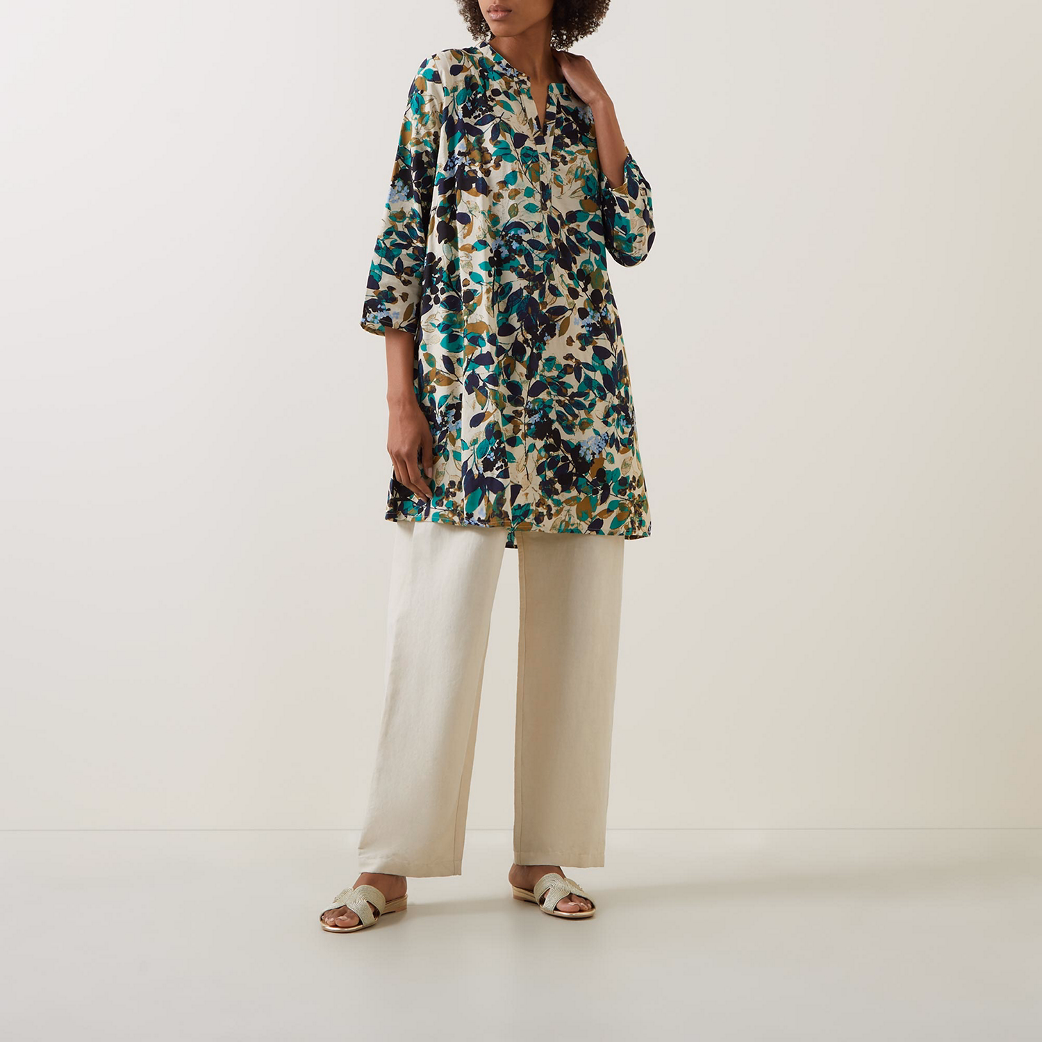 Galina Leaf Print Tunic