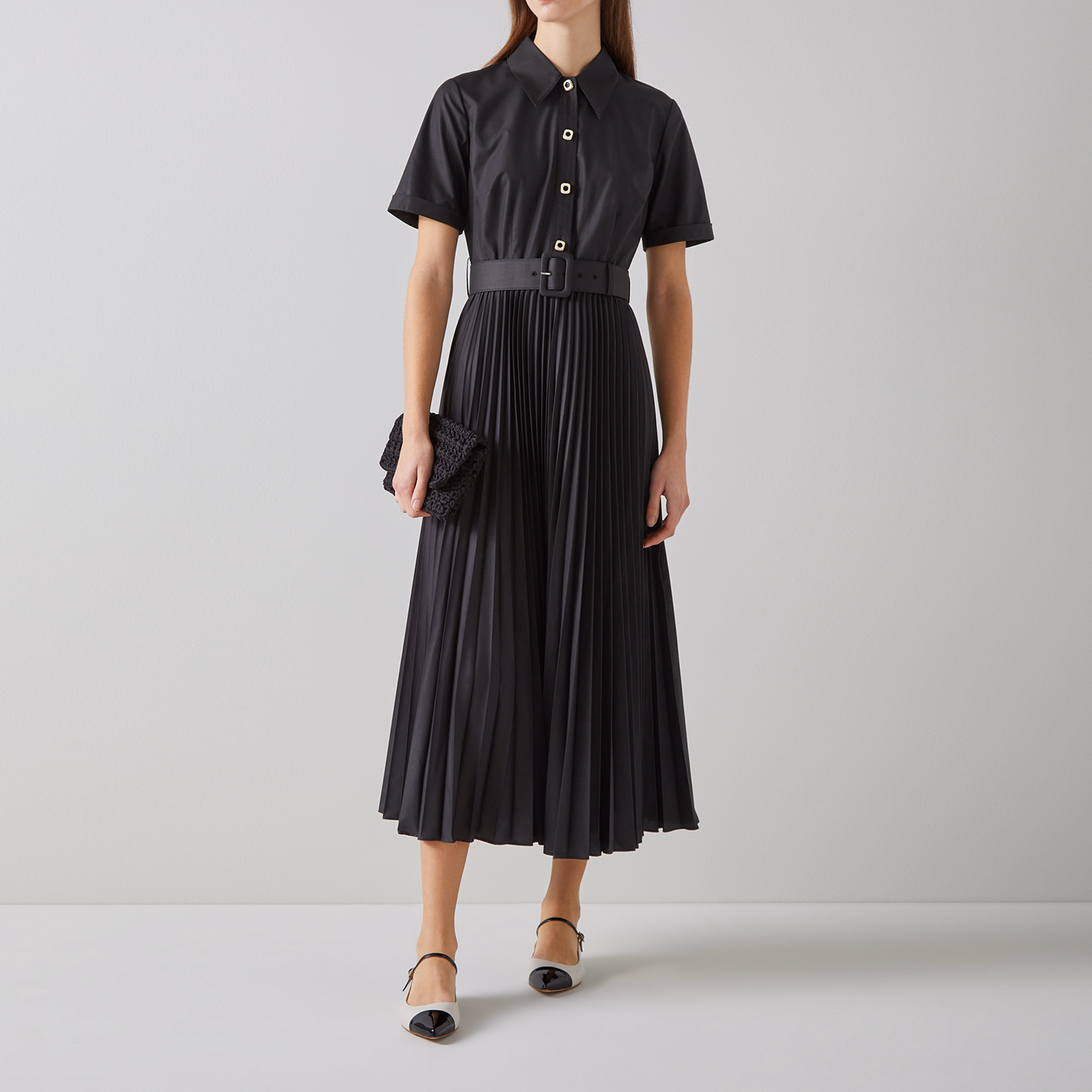 Callie Pleated Shirt Dress