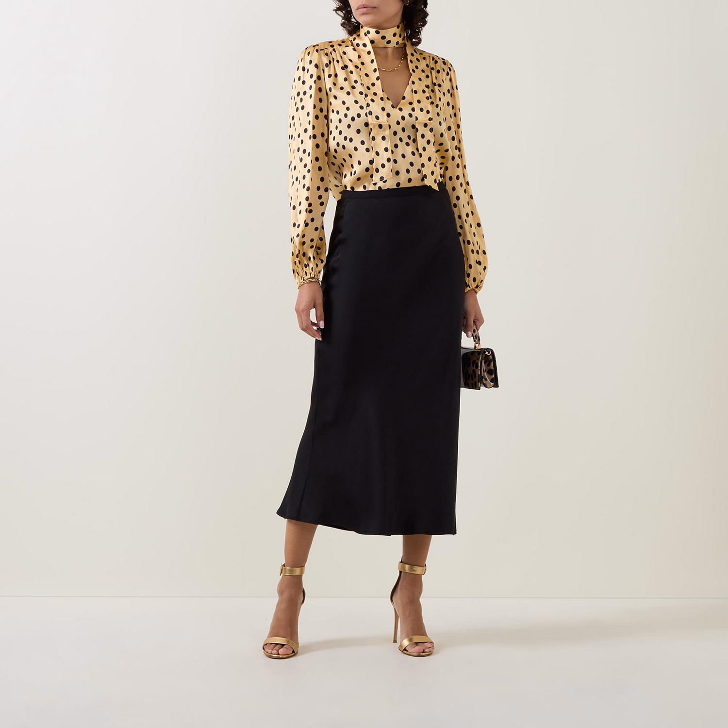 Moss Polka Dot Silk Blouse