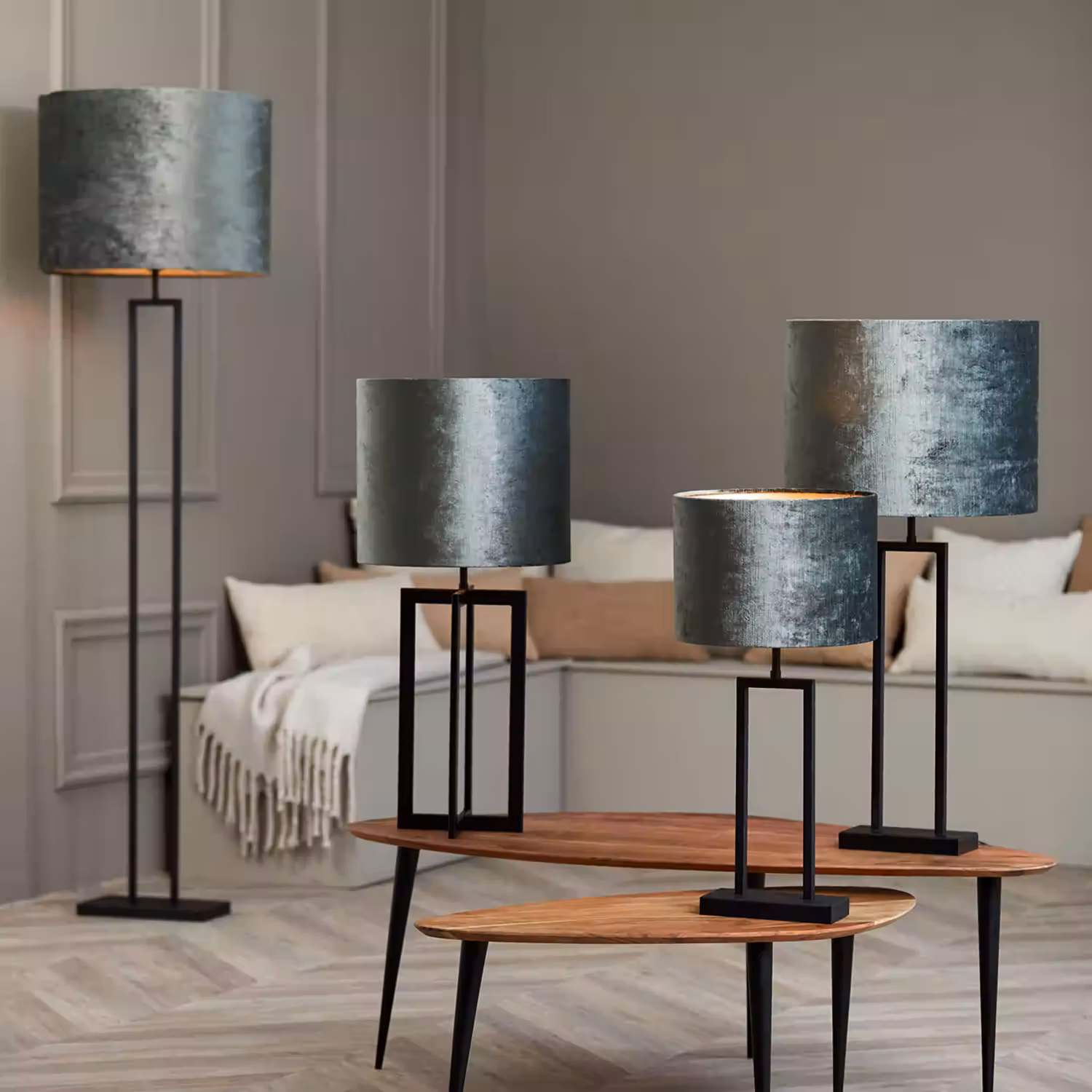 Gemstone Cylinder Lamp Shade Anthracite