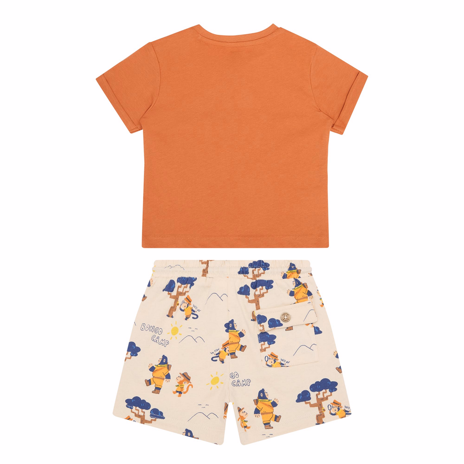 Three-Piece Monkey T-Shirt, Shorts & Bucket Hat Set