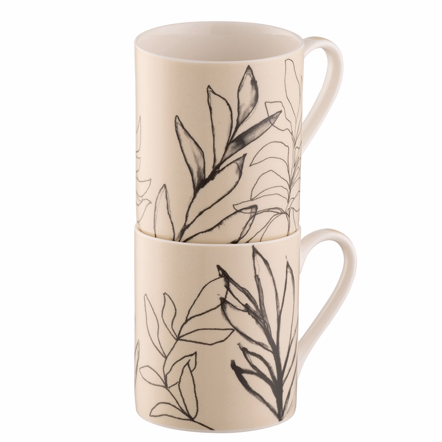Minimal Flora Mugs Set of 4