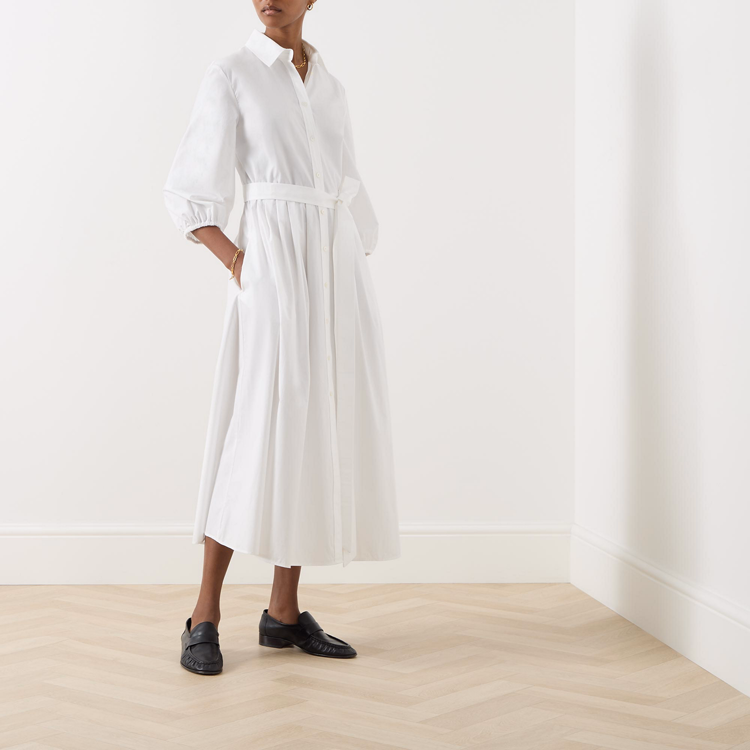 Faenza Belted Shirt Dress