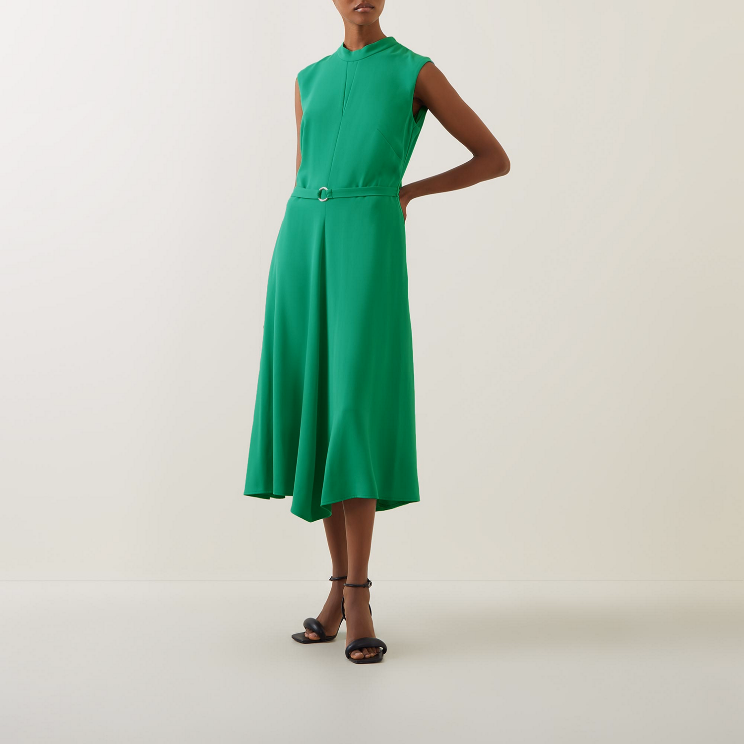 Belted Asymmetric Dress