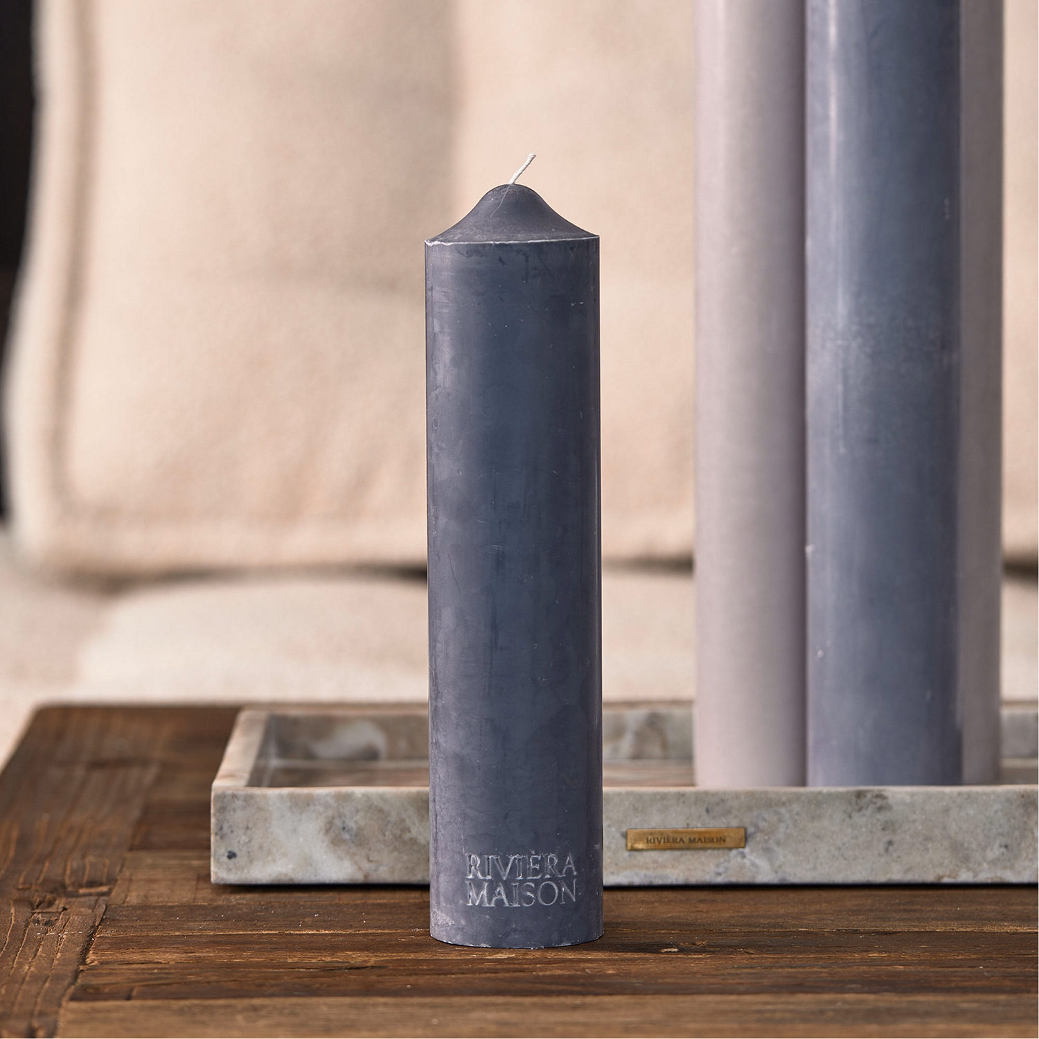 Pillar Candle Rustic Blue