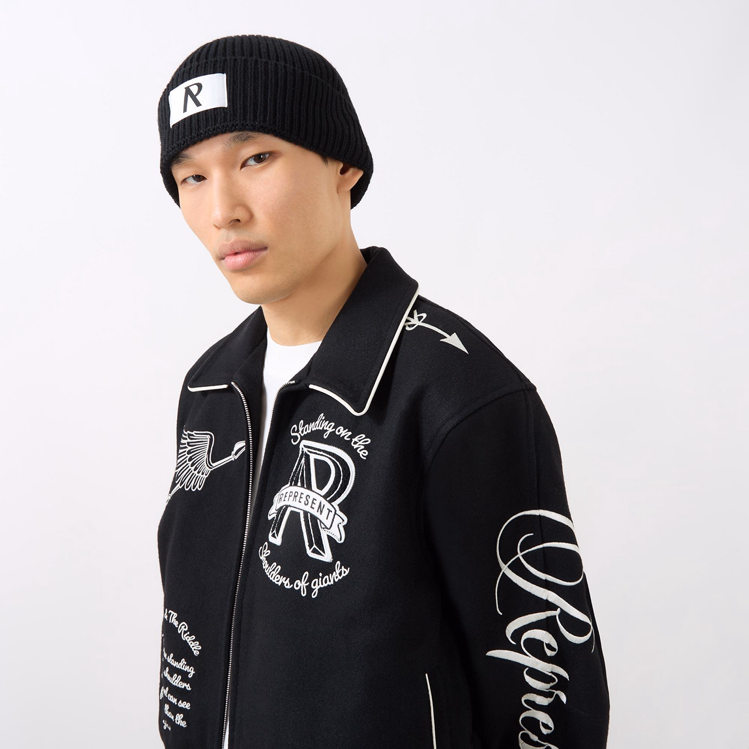 Power and Speed Logo Patch Beanie Hat