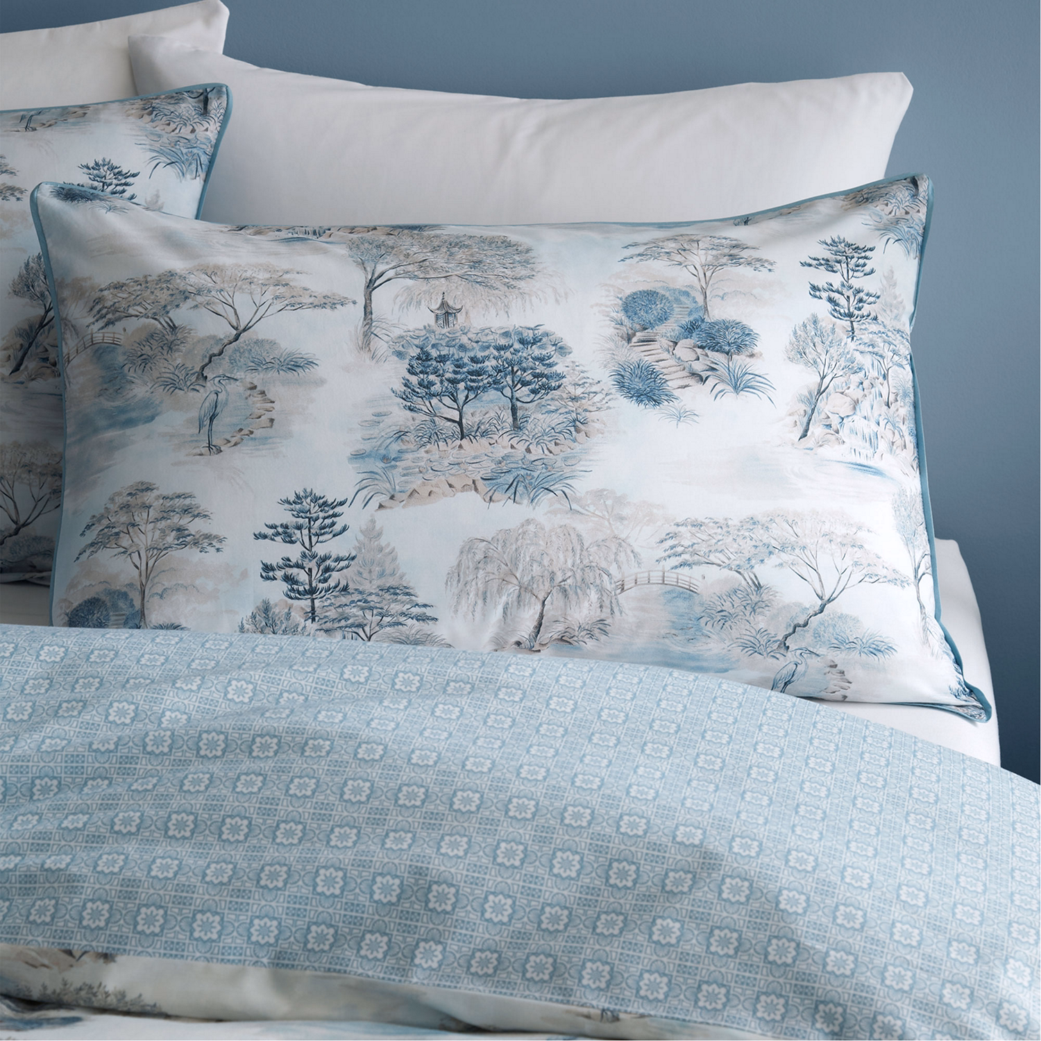 Japanese Garden Duvet Set Seafoam