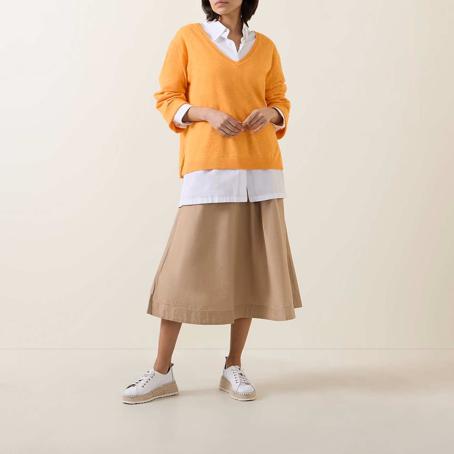 Linen-Silk Knitted Sweater