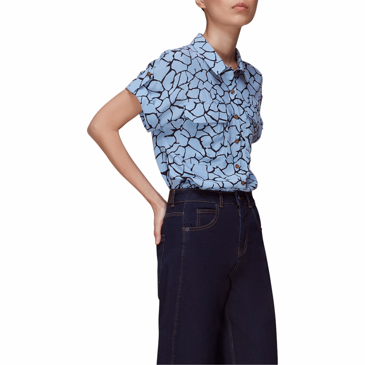 Giraffe Print Pocket Shirt