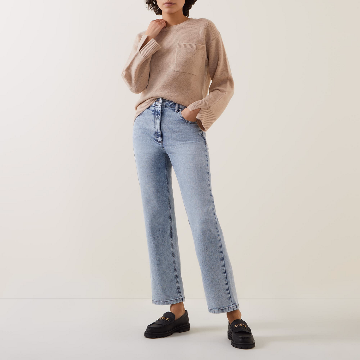 High-Rise Straight Leg Jeans
