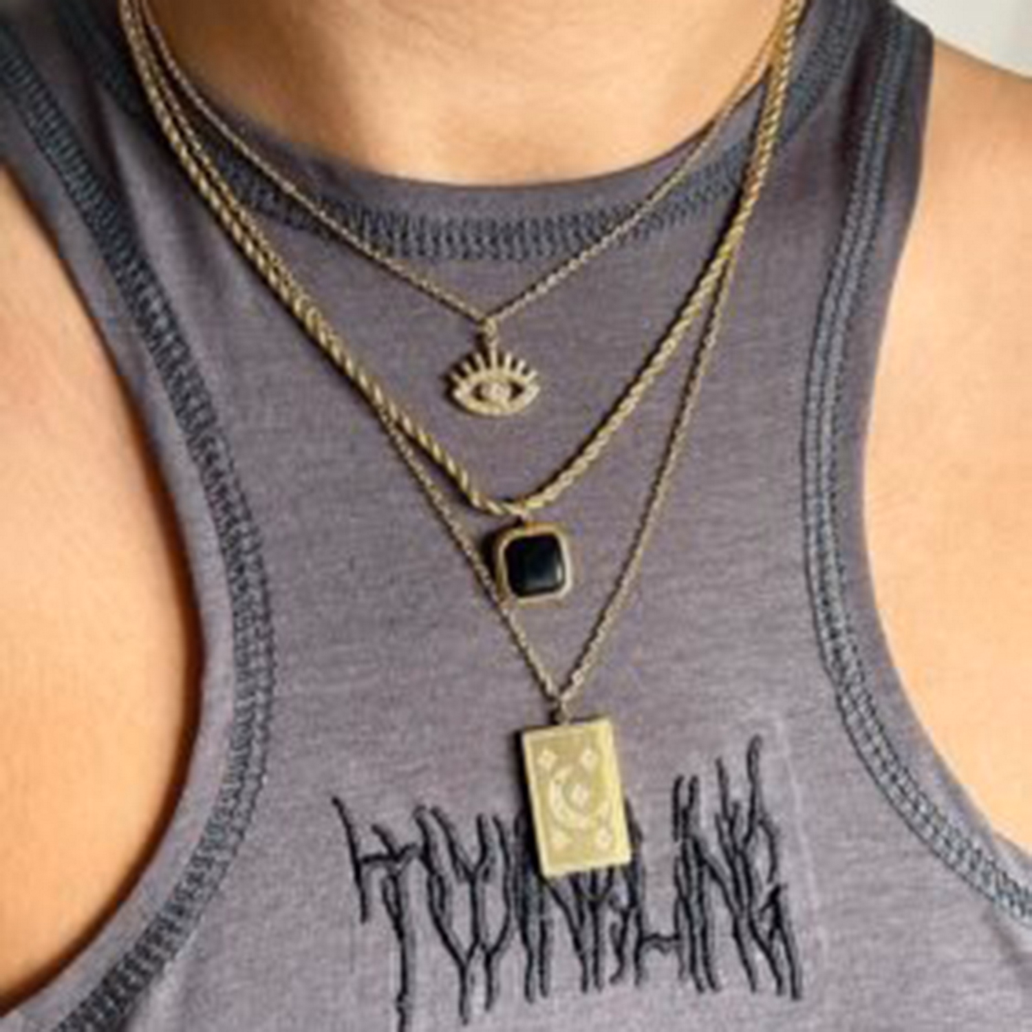 Moon Tag Pendant Necklace