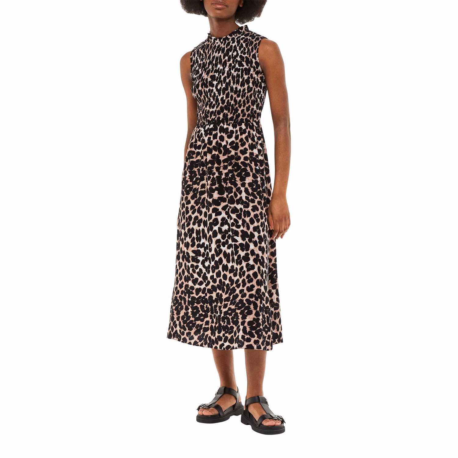 Heidi Leopard Spot Print Midi Dress