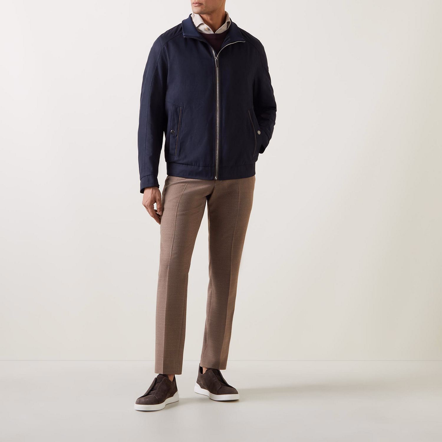 Micro-Velour Bomber Jacket