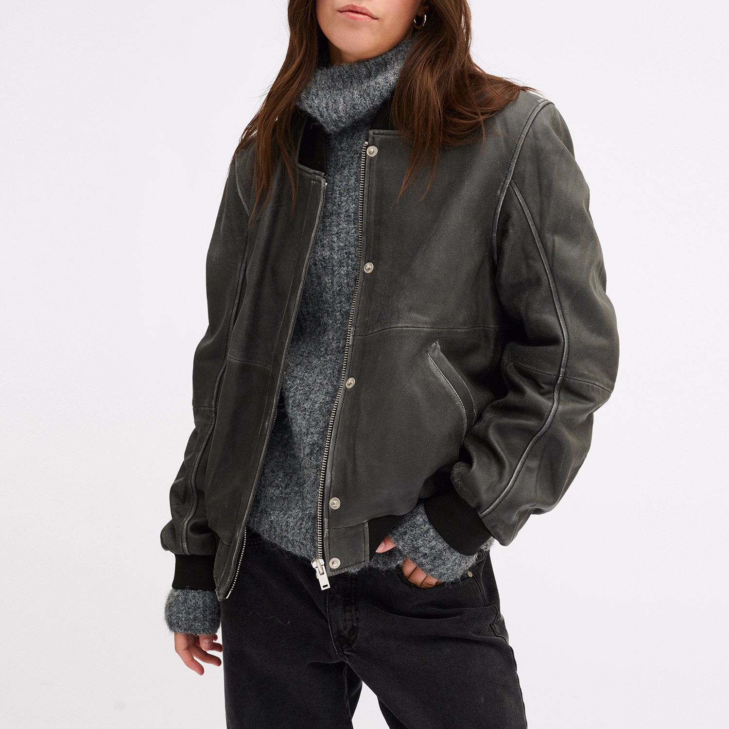 Gilo Leather Bomber Jacket