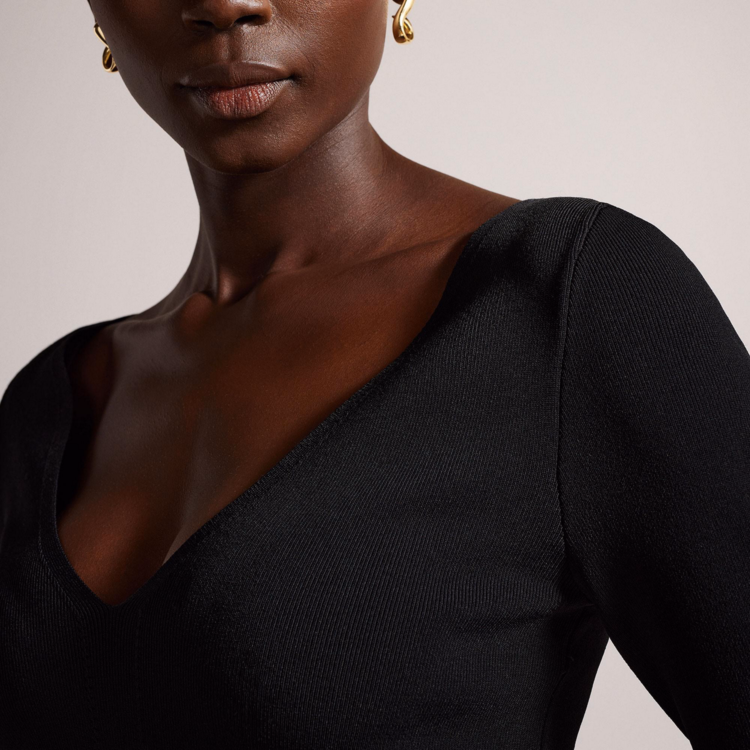 Cileste V-Neck Slim Fit Knit Top