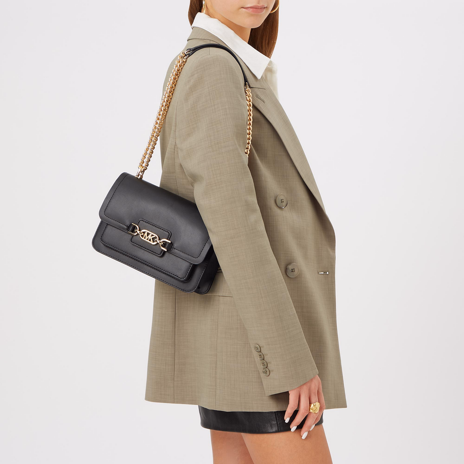 Heather Large Leather Shoulder Bag